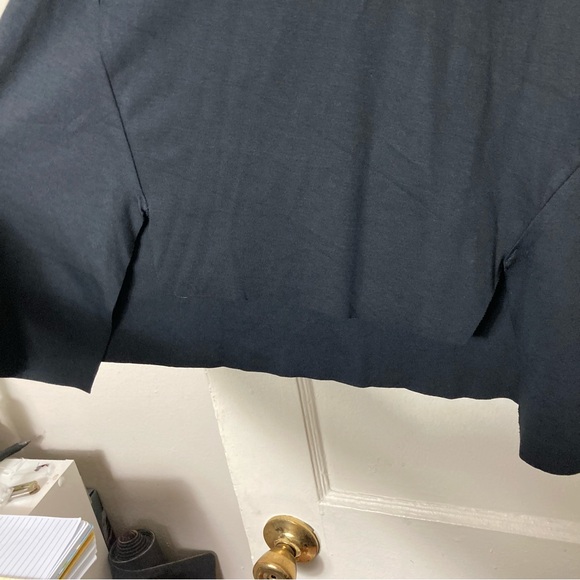 Planet by Lauren G black cut out front long sleeve top OS pima cotton - Picture 6 of 9